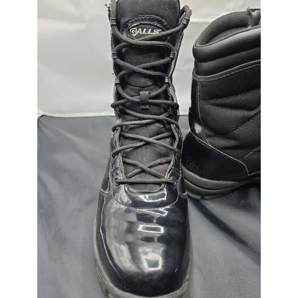 Galls 8-Inch Hi Gloss Duty Black Boots Mens 11W Police/Law Enforcement